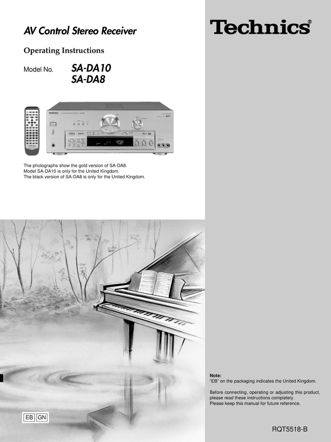 Technics SA-DA8, SA-DA10 operating instructions 