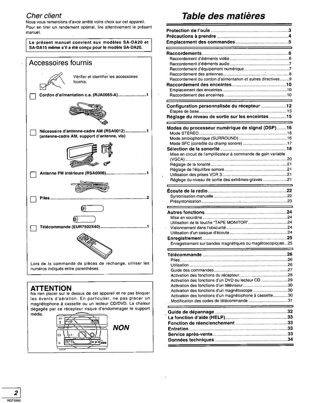 Technics SA-DA20 manual 