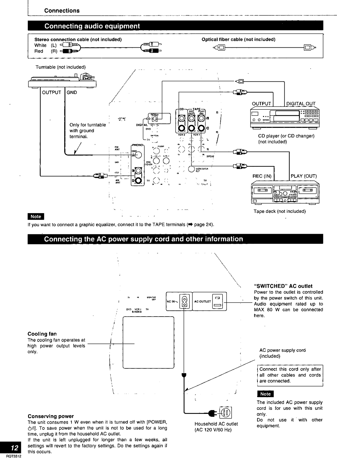 Technics SA-DX1040, SA-DA10N, RQT5512-Y, SA-DA8N manual 