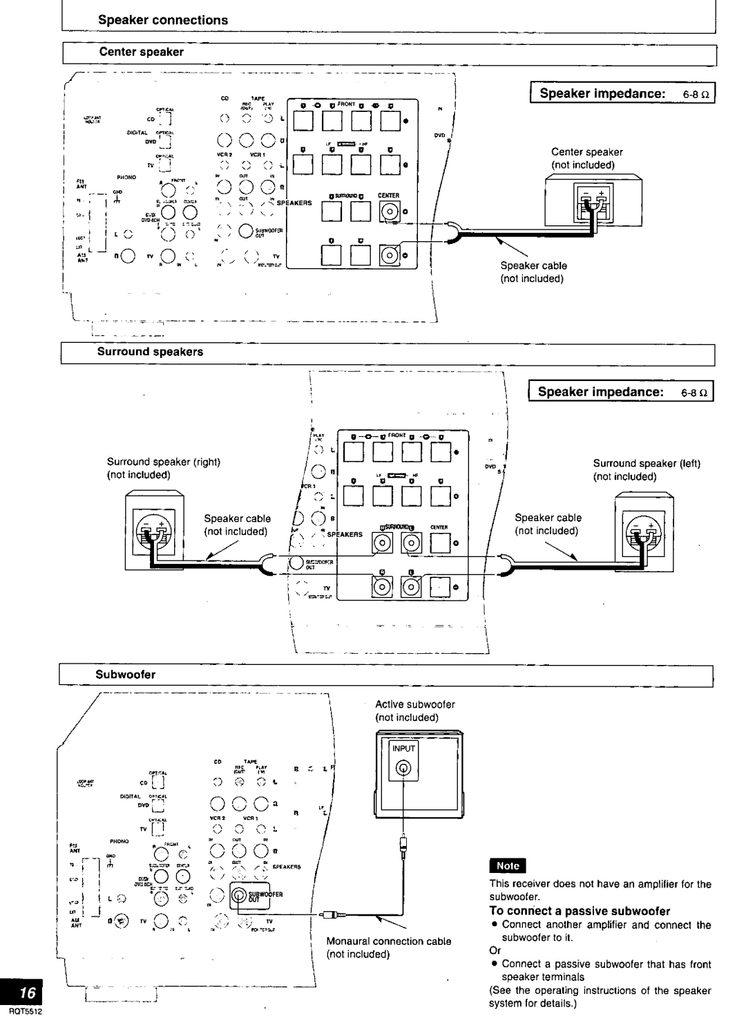 Technics SA-DX1040, SA-DA10N, RQT5512-Y, SA-DA8N manual 