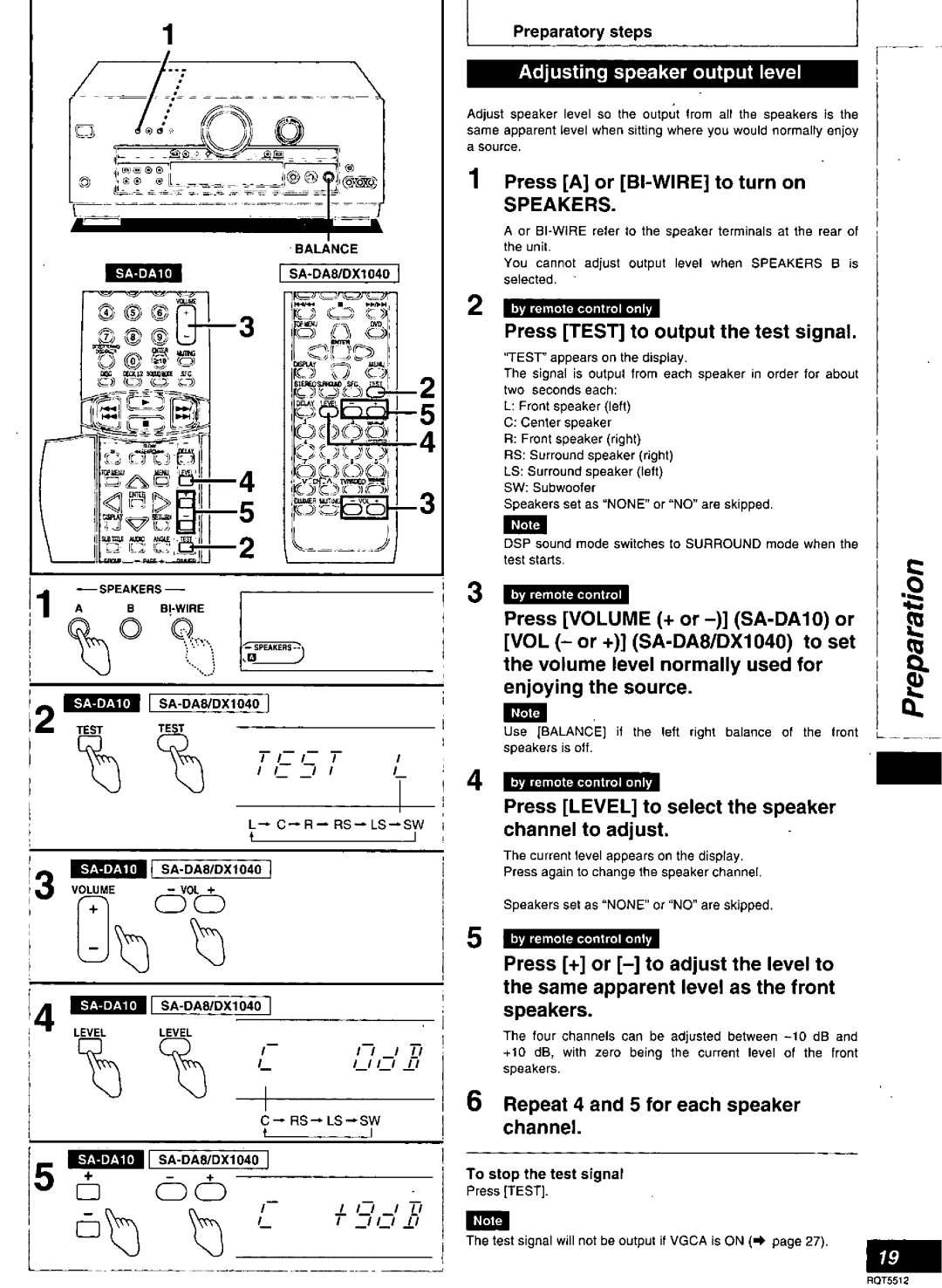 Technics SA-DA8N, SA-DX1040, SA-DA10N, RQT5512-Y manual 