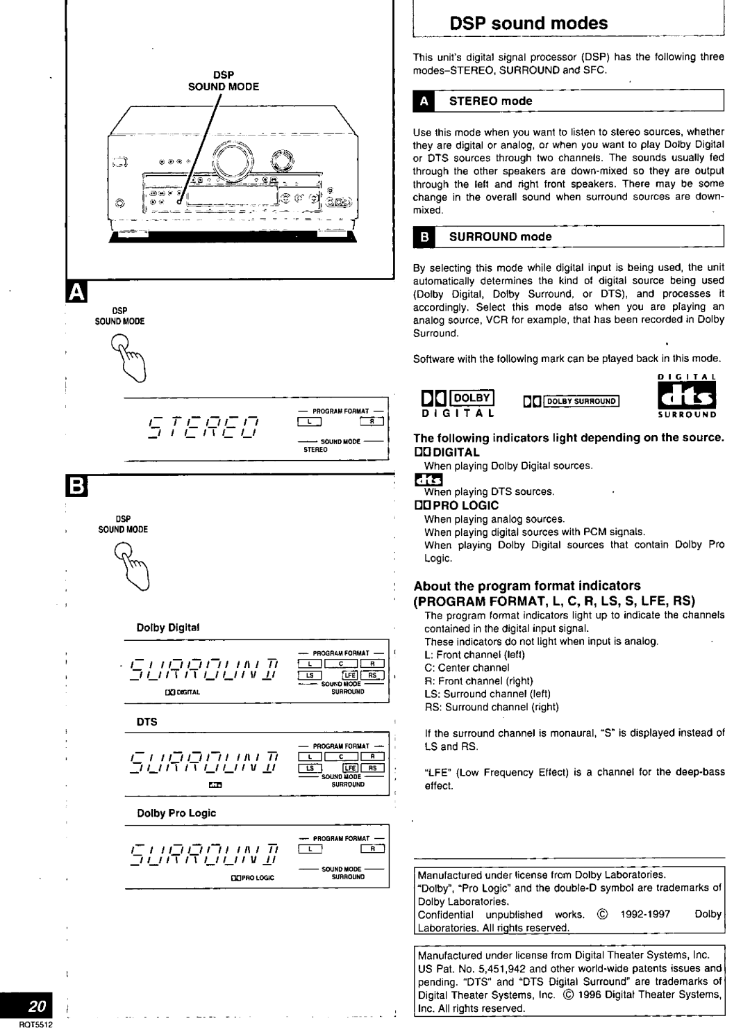 Technics SA-DX1040, SA-DA10N, RQT5512-Y, SA-DA8N manual 