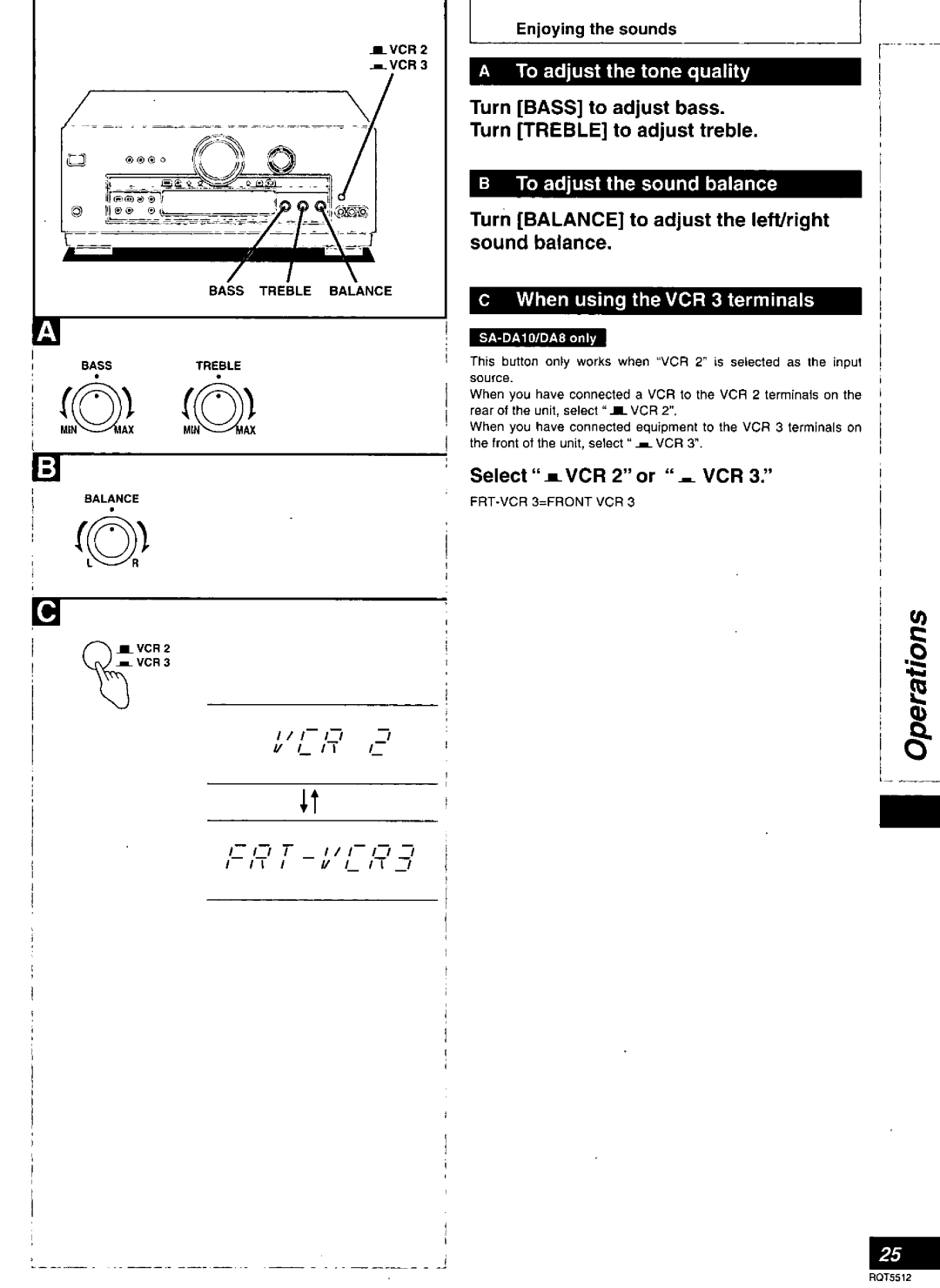 Technics SA-DA10N, SA-DX1040, RQT5512-Y, SA-DA8N manual 