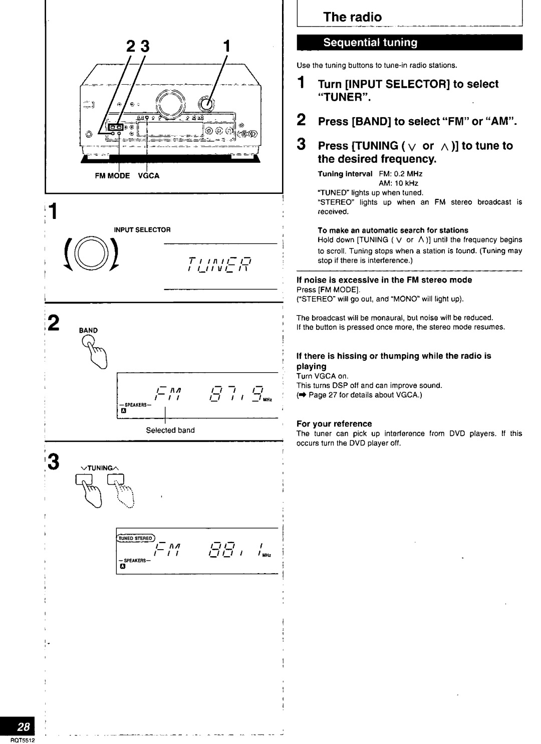 Technics SA-DX1040, SA-DA10N, RQT5512-Y, SA-DA8N manual 