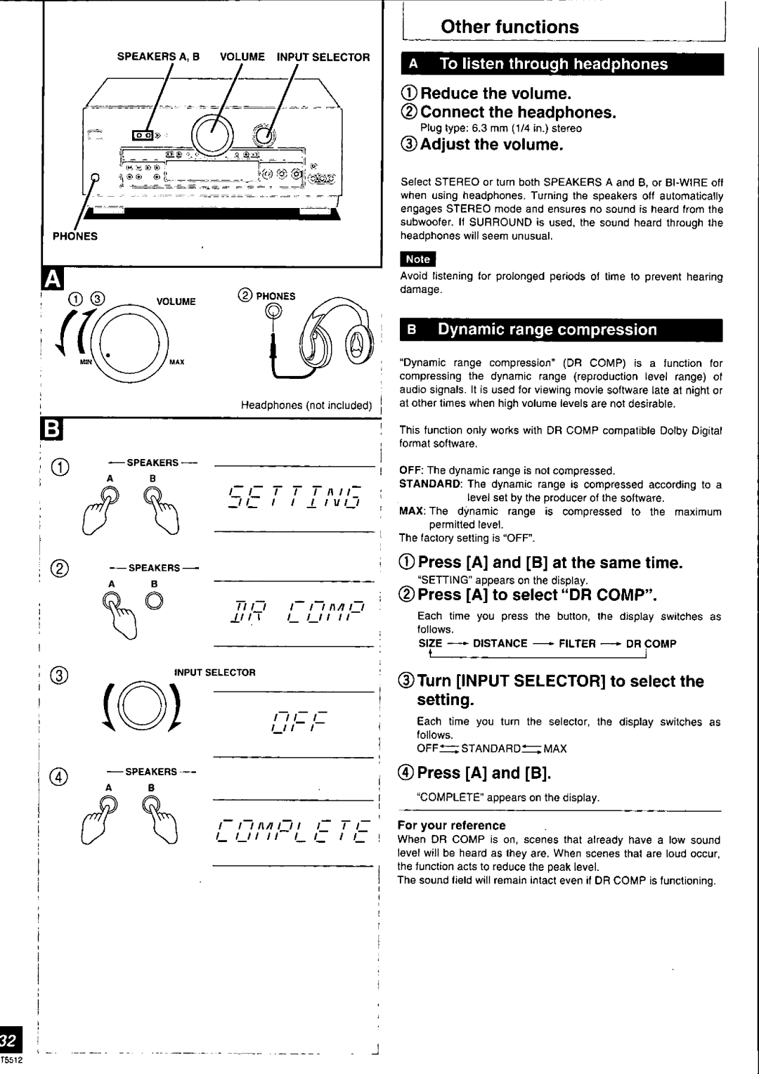 Technics SA-DX1040, SA-DA10N, RQT5512-Y, SA-DA8N manual 