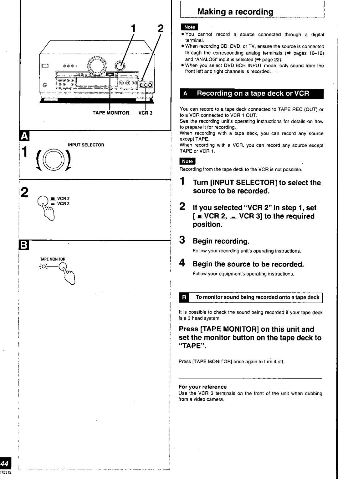 Technics SA-DX1040, SA-DA10N, RQT5512-Y, SA-DA8N manual 