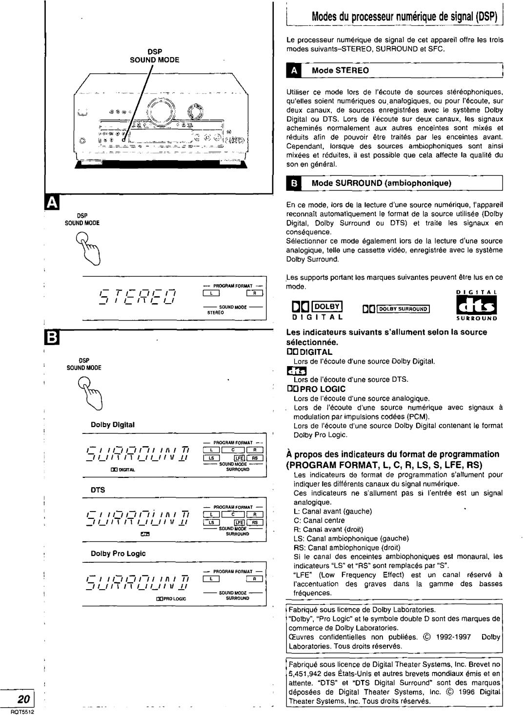 Technics SA-DX1040, SA-DA10N, RQT5512-Y, SA-DA8N manual 