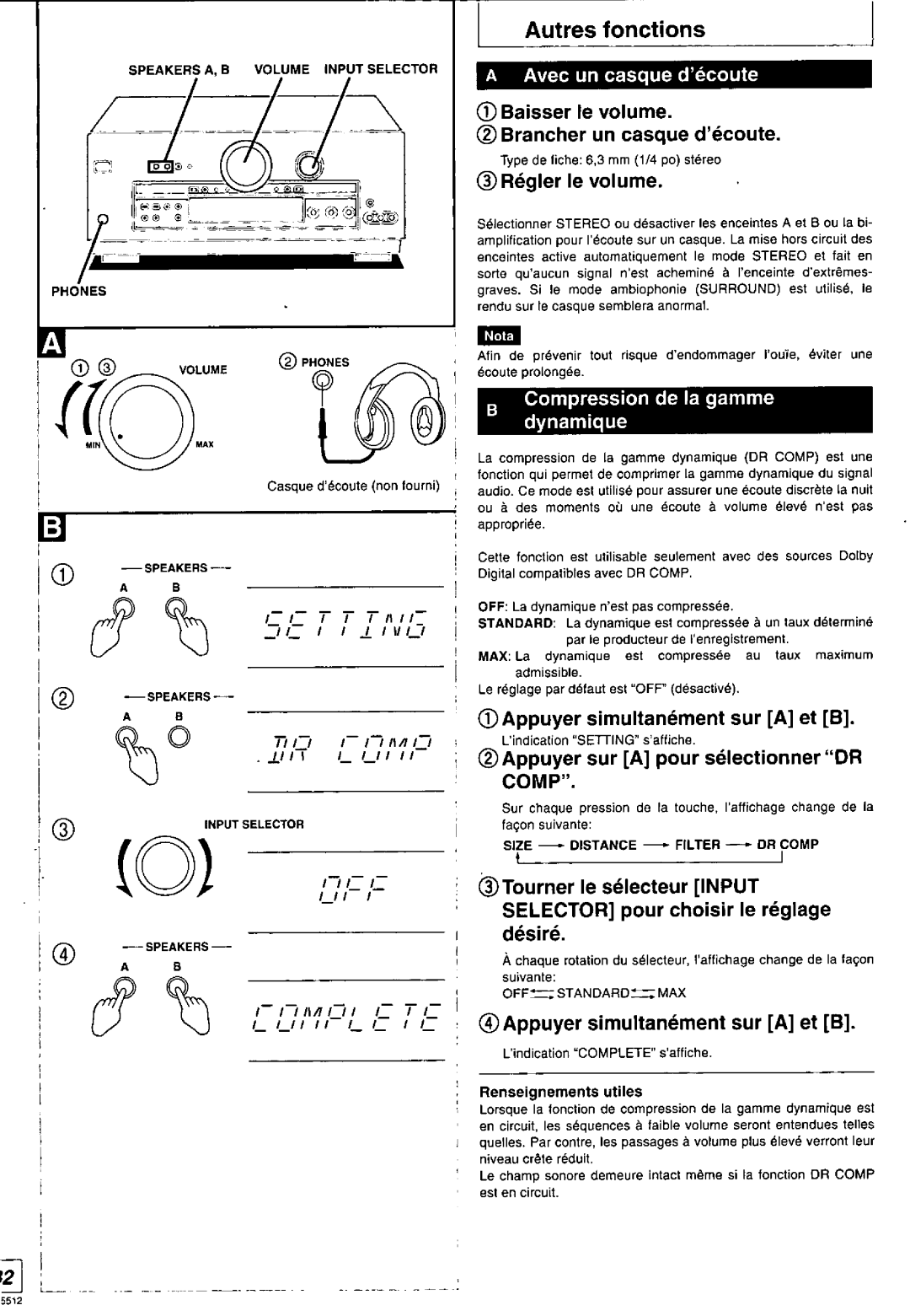 Technics SA-DX1040, SA-DA10N, RQT5512-Y, SA-DA8N manual 