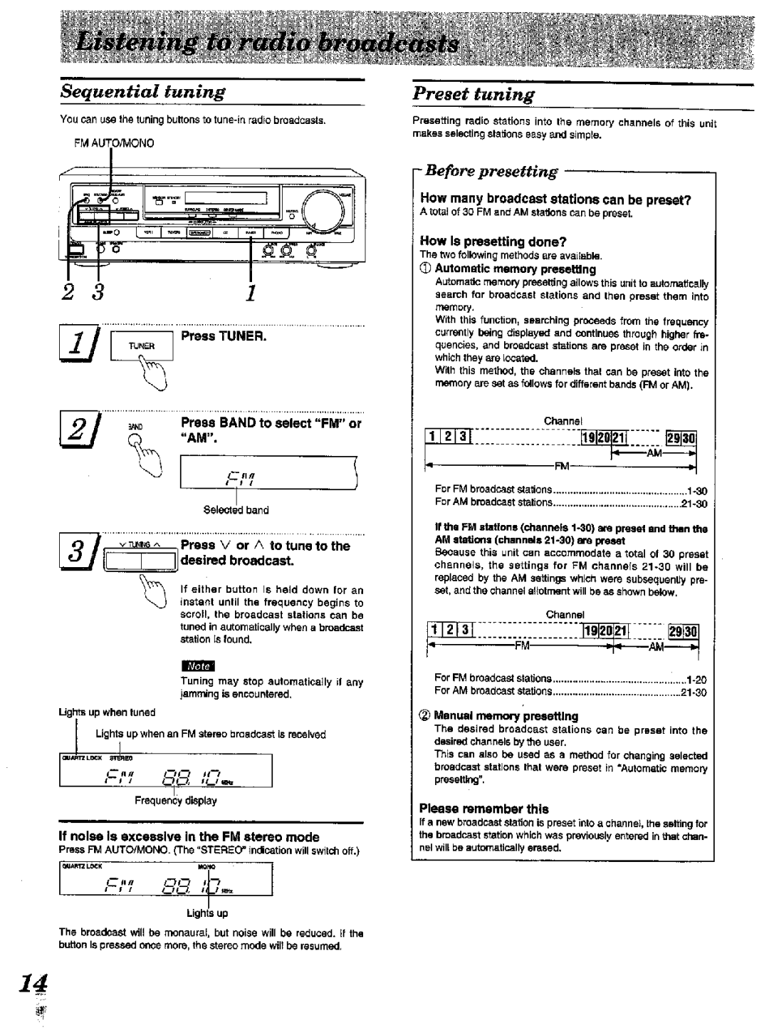 Technics SA-EX300, SA-EX100 manual 