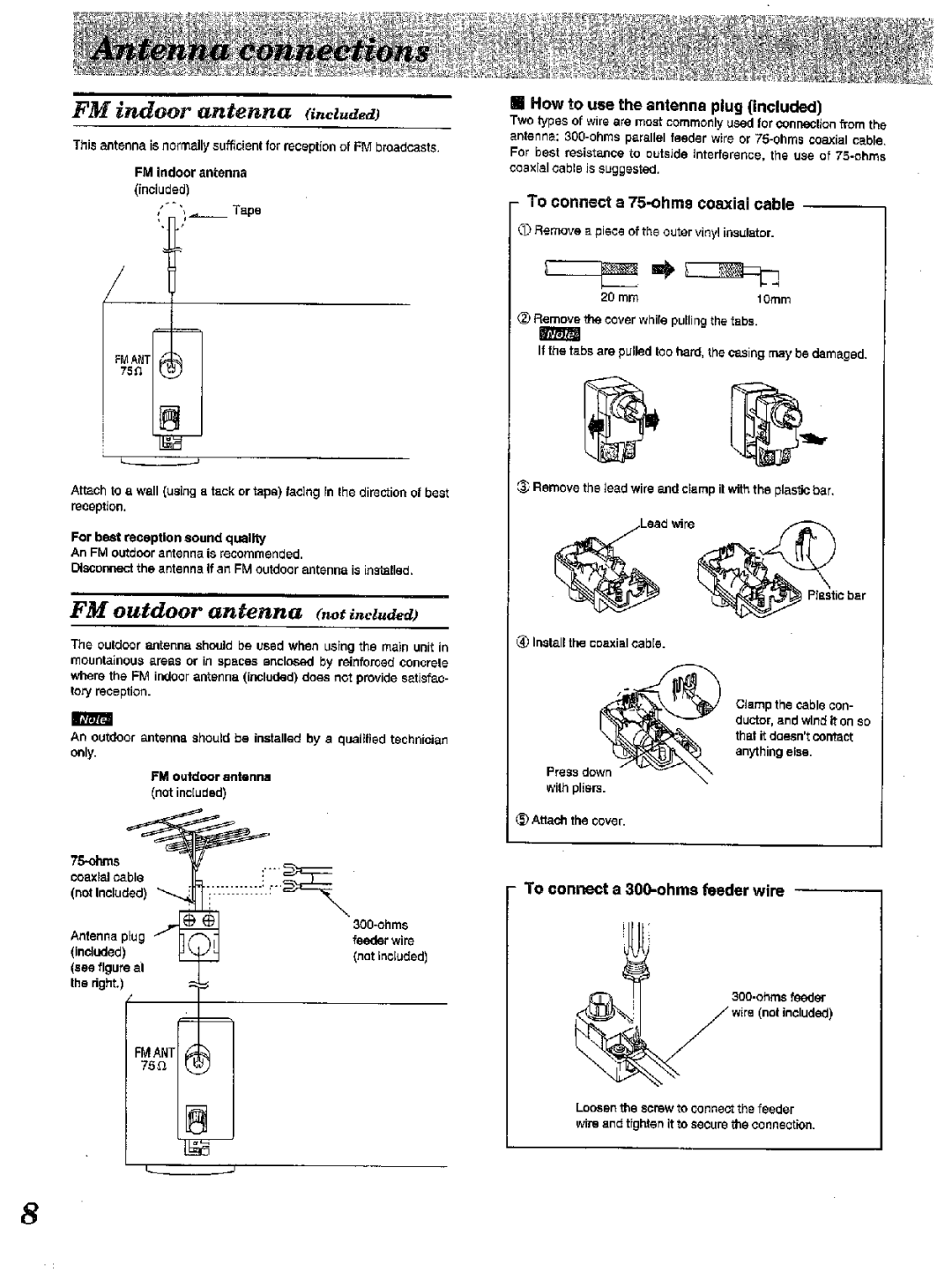 Technics SA-EX300, SA-EX100 manual 