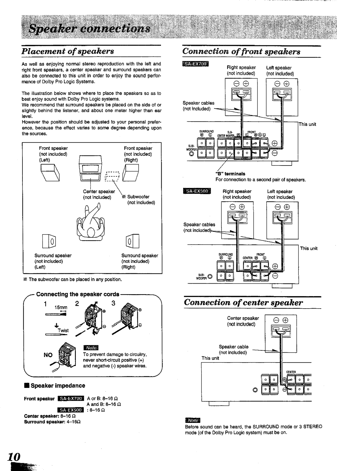 Technics SA-EX700 manual 