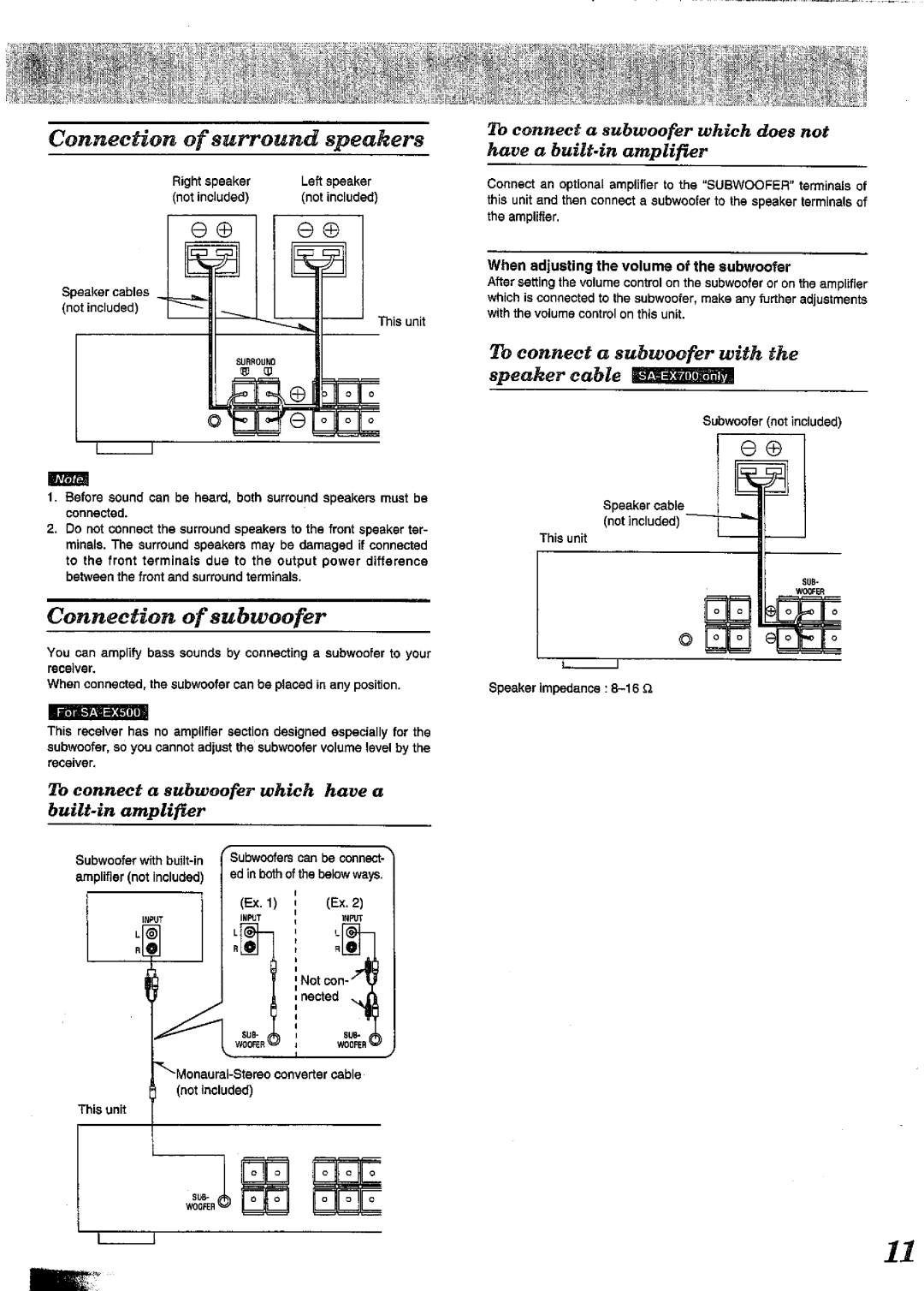 Technics SA-EX700 manual 