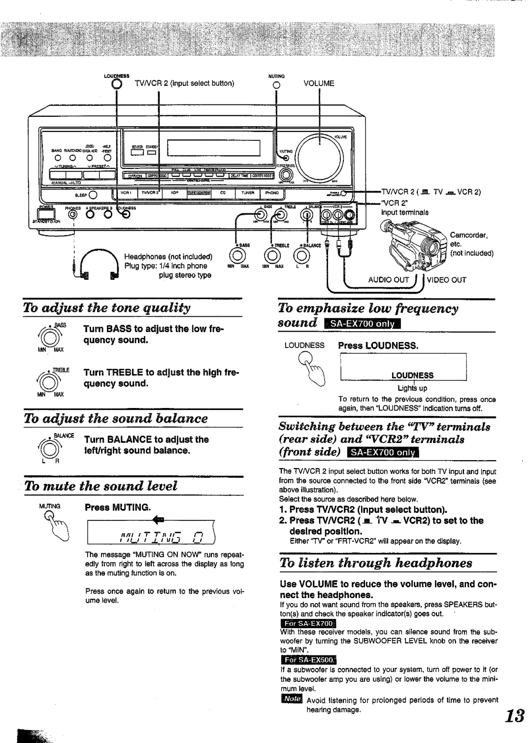 Technics SA-EX700 manual 