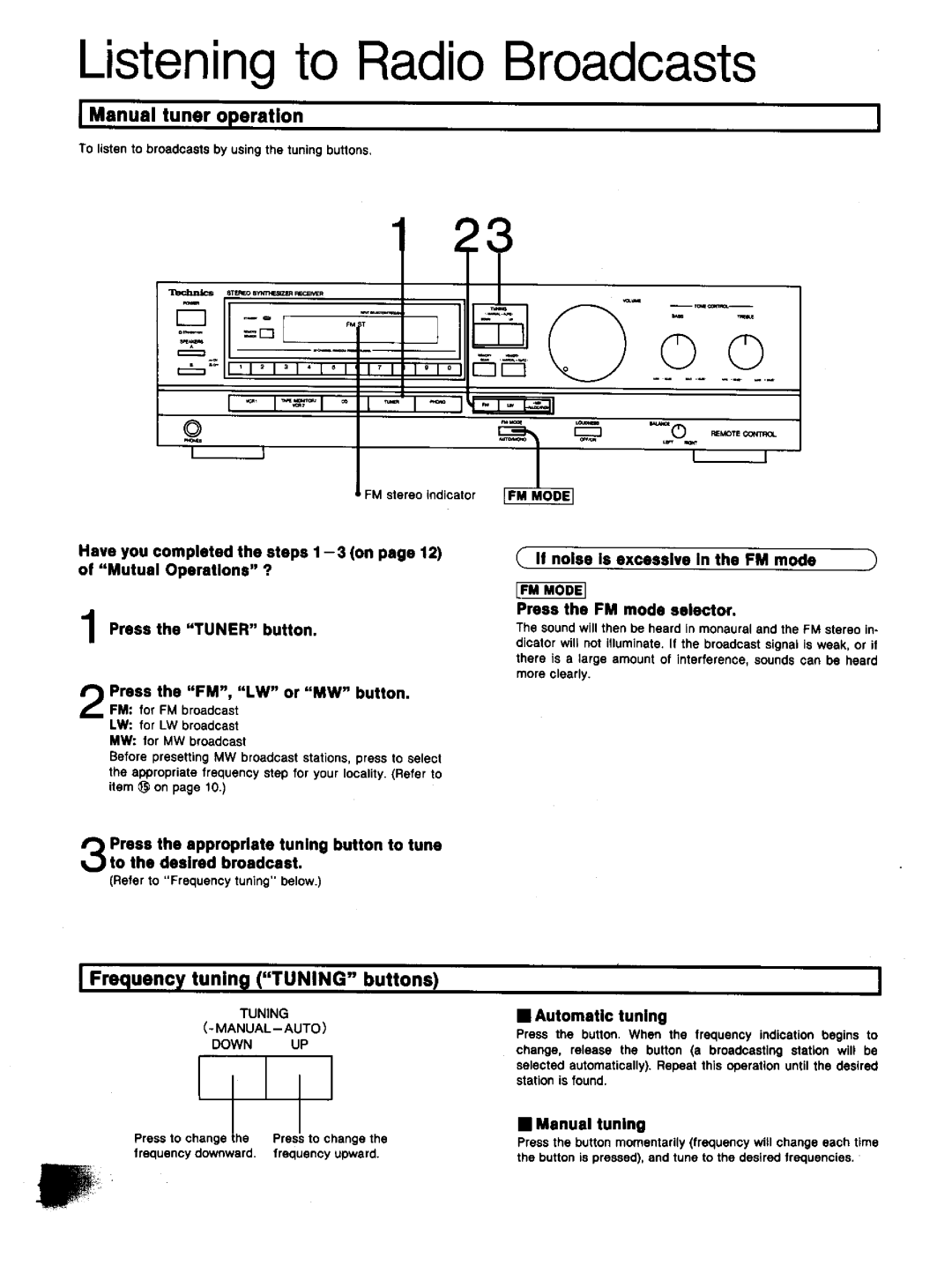 Technics SA-GX130D manual 