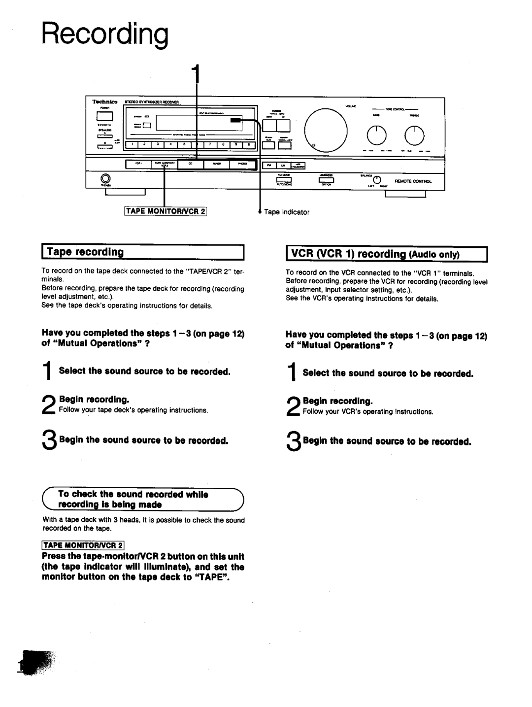 Technics SA-GX130D manual 