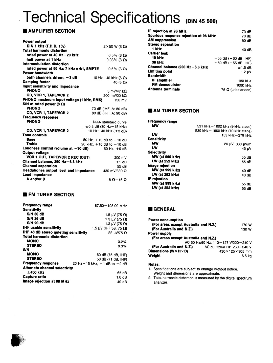 Technics SA-GX130D manual 