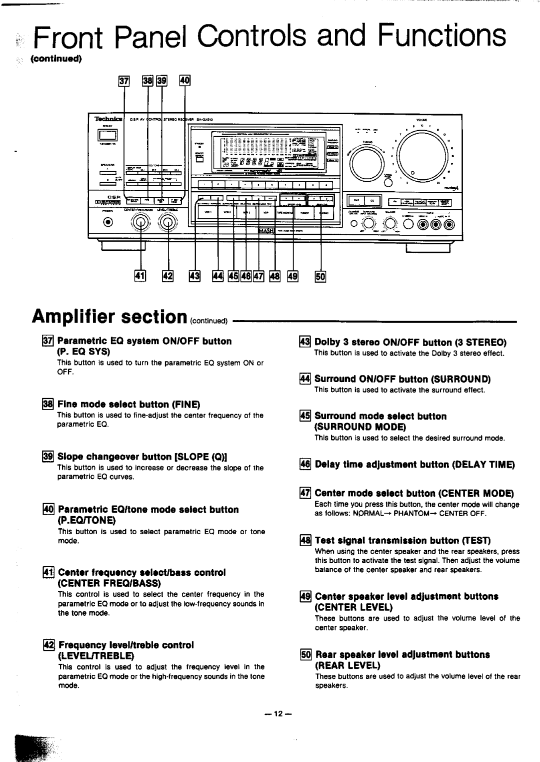 Technics SA-GX910 manual 