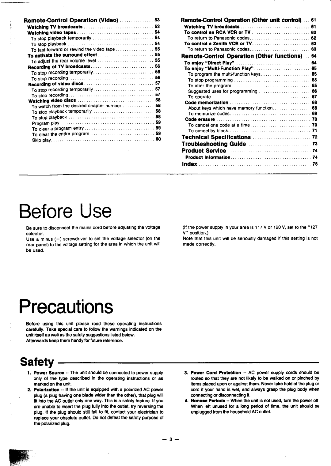 Technics SA-GX910 manual 