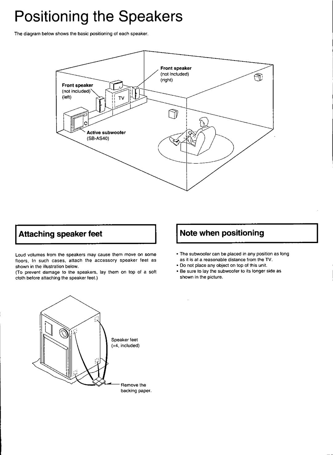 Technics SB-AS40 manual 