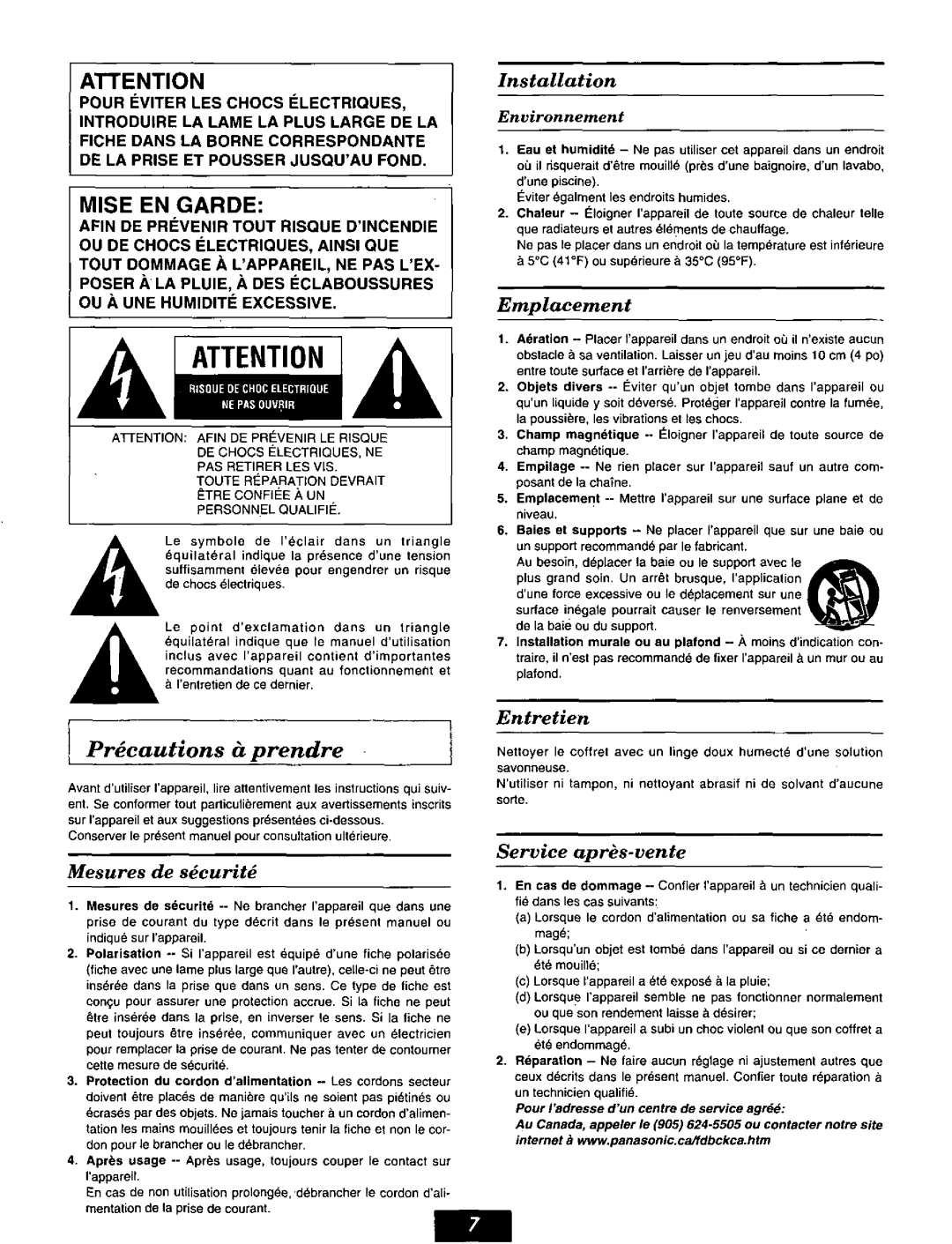 Technics SB-AS500 manual 