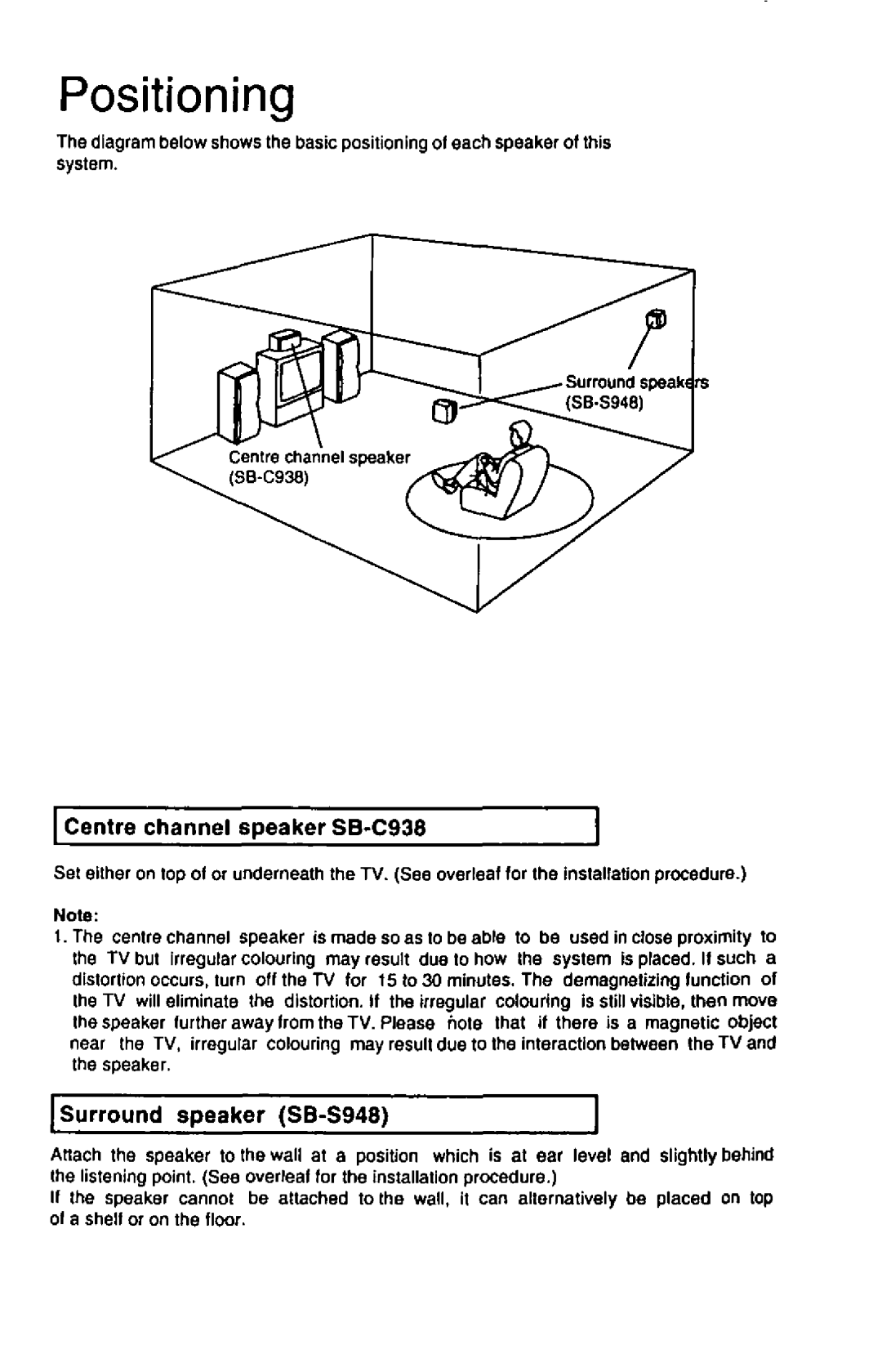 Technics SB-CSS480 manual 