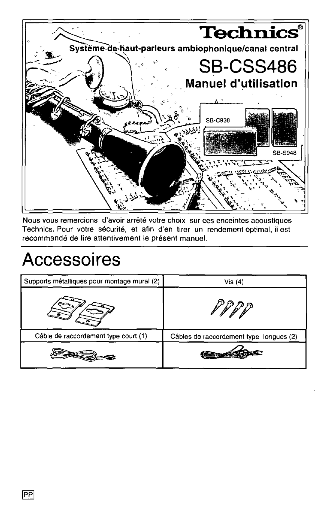 Technics SB-CSS486 manual 