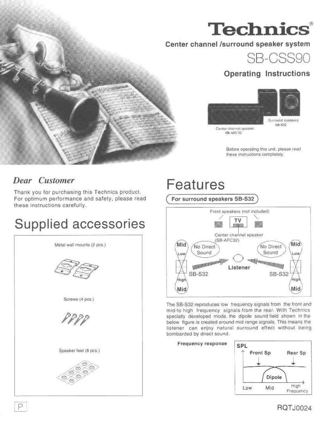 Technics SB-CSS90 manual 