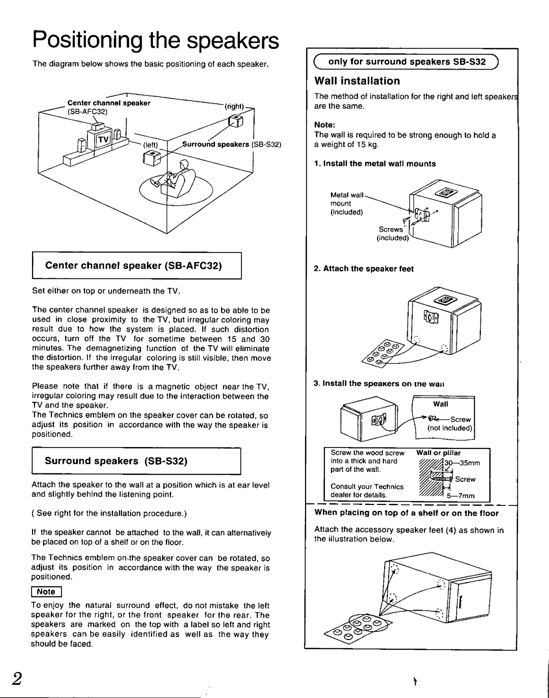 Technics SB-CSS90 manual 