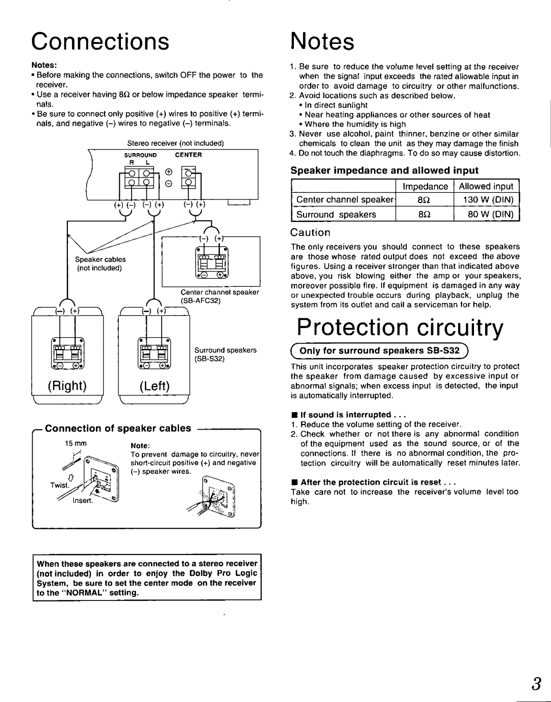 Technics SB-CSS90 manual 