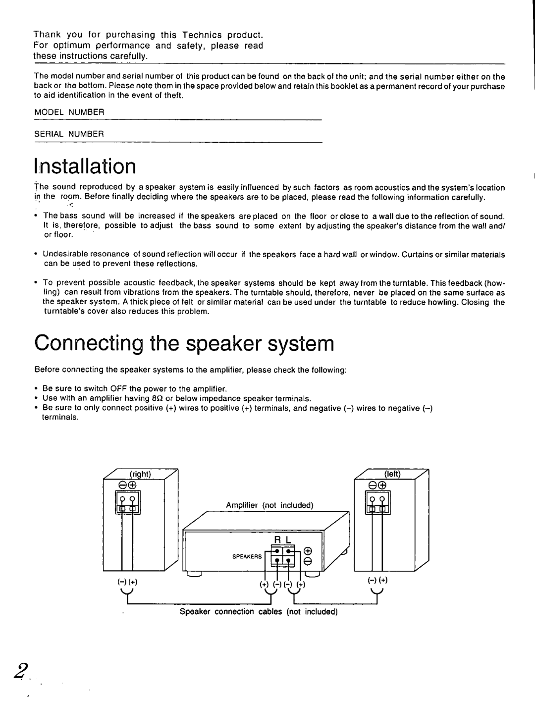 Technics SB-LB910 manual 