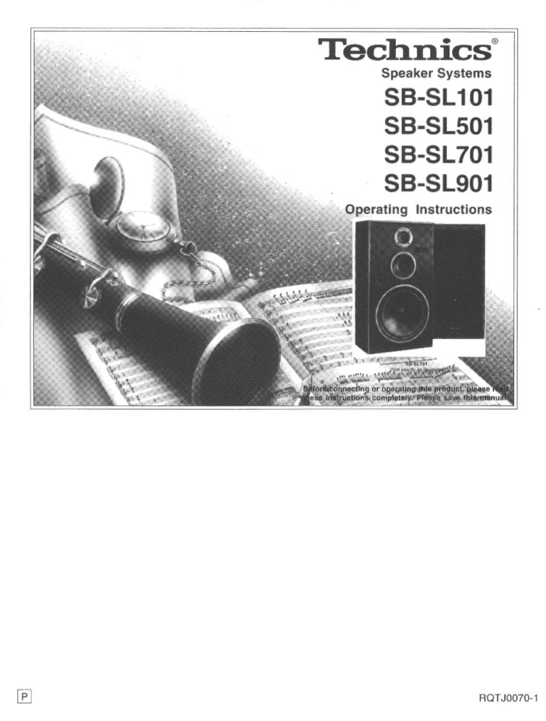 Technics SB-SL101 manual 