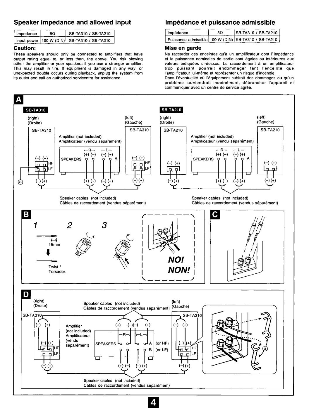 Technics SB-TA210, SB-TA310 manual 