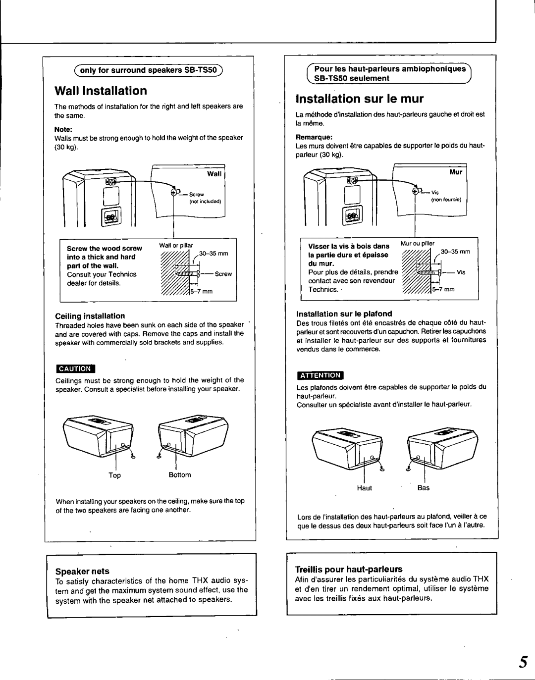 Technics SB-TF50 manual 