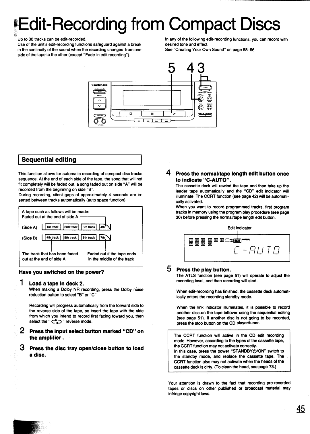 Technics SC-CH700 manual 