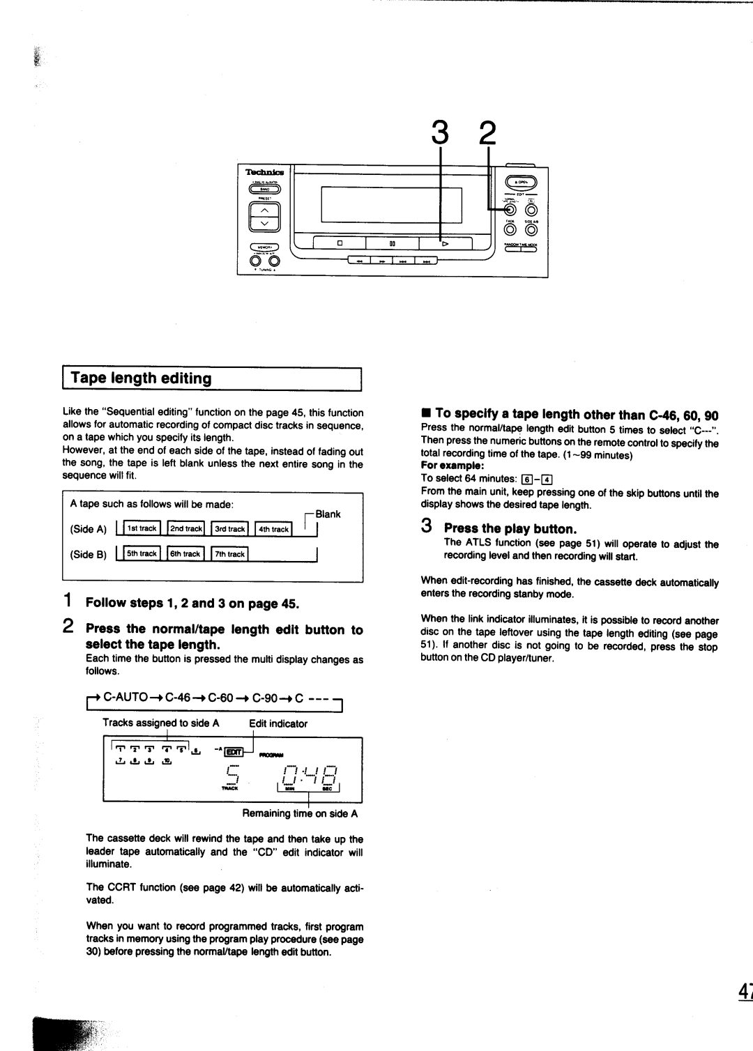 Technics SC-CH700 manual 