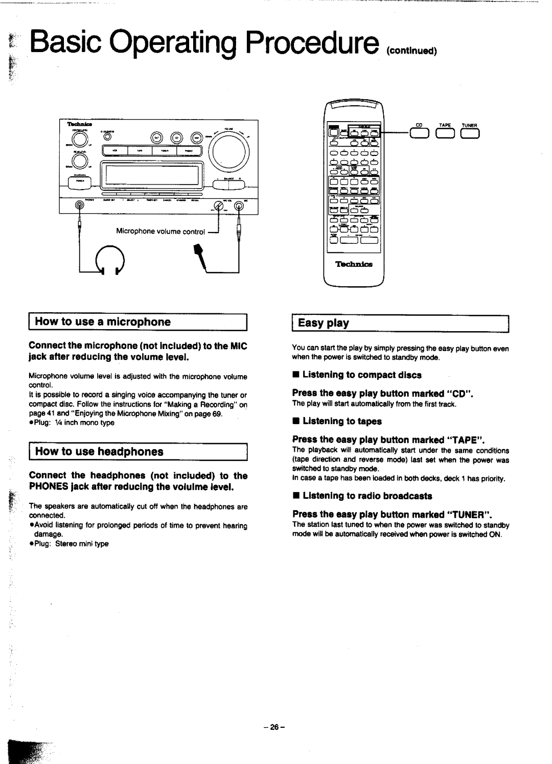 Technics SC-CH900 manual 