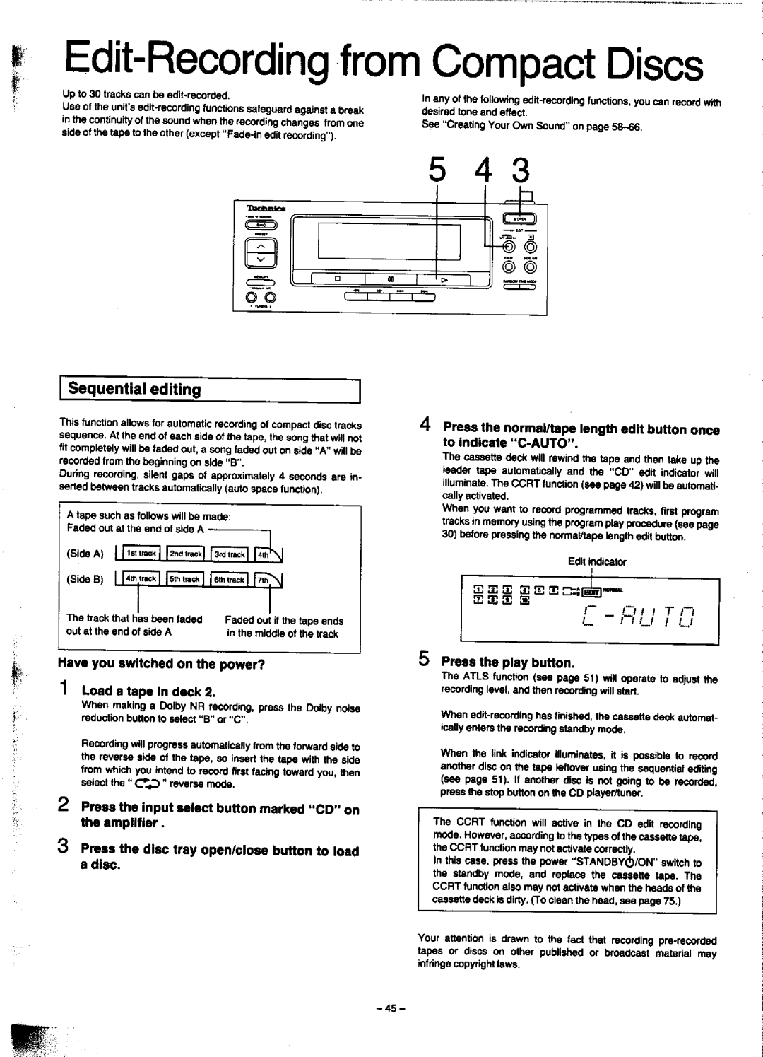 Technics SC-CH900 manual 