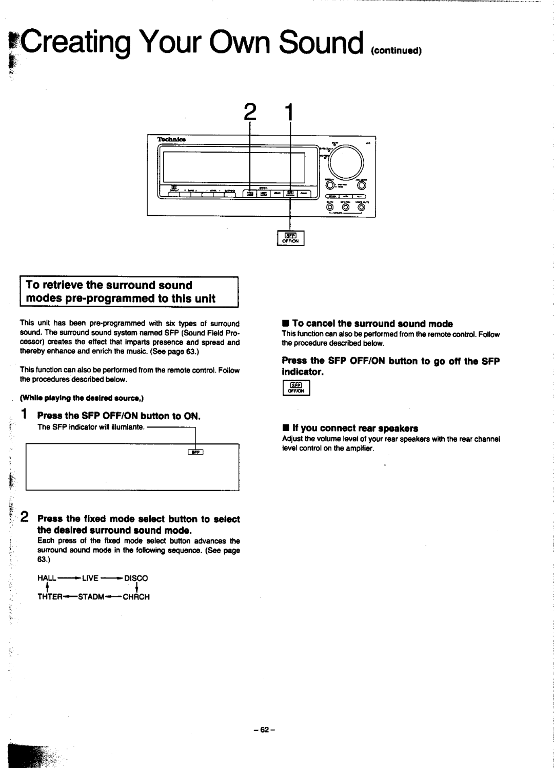 Technics SC-CH900 manual 