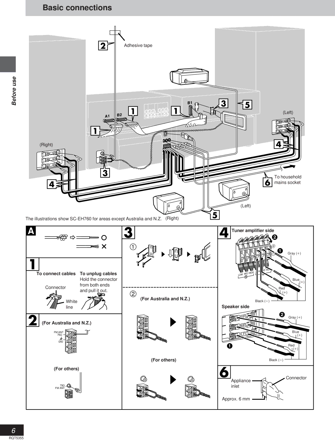 Technics SC-EH760, SC-EH560 manual Basic connections 