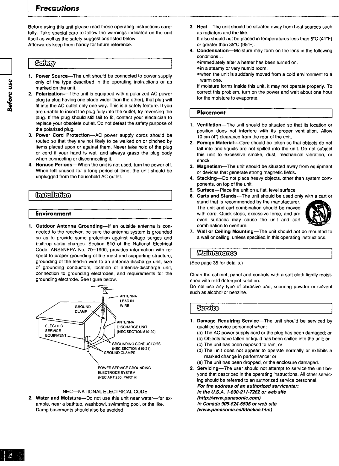 Technics SC-HD550, RQT4593-P manual 