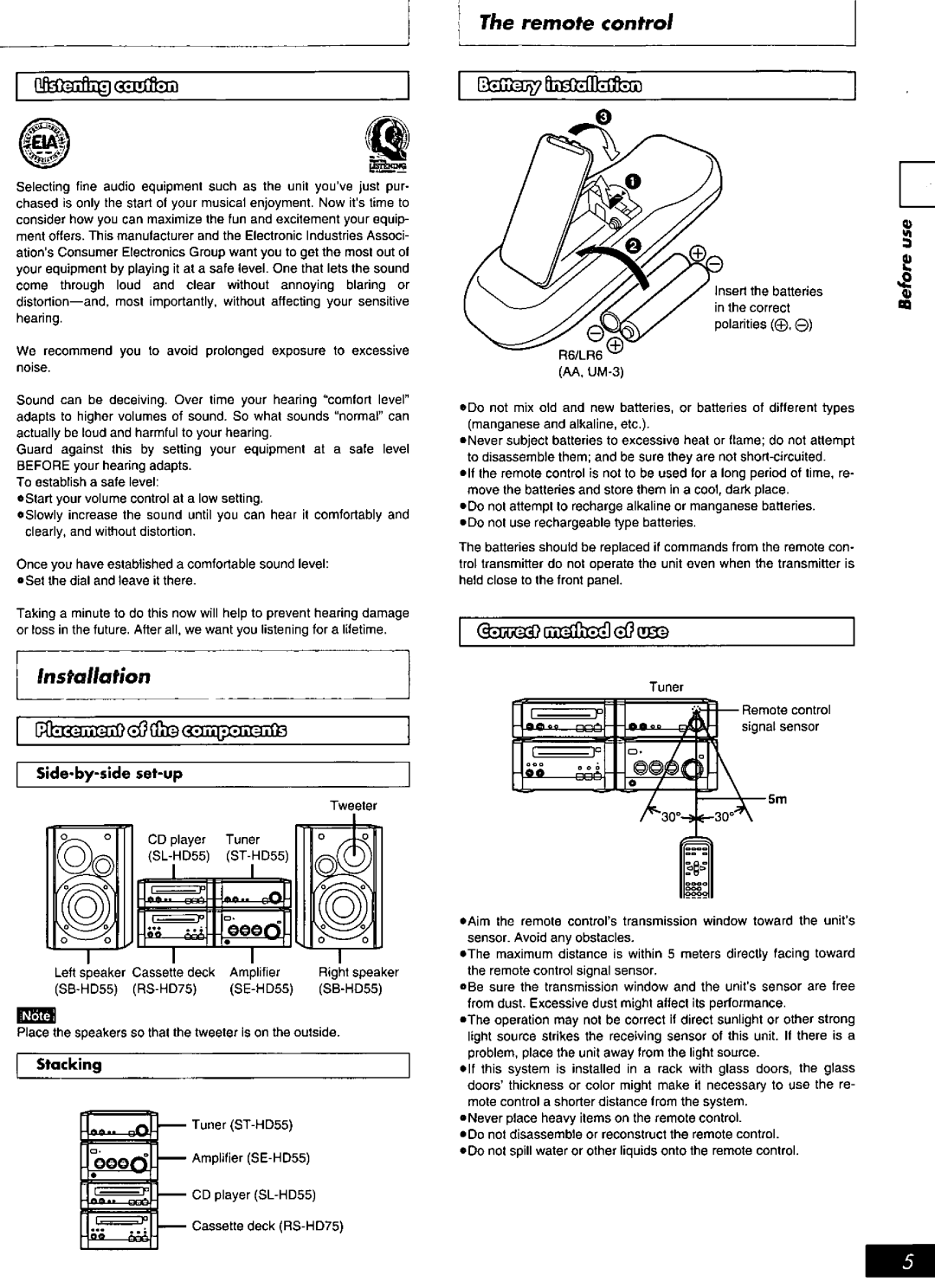 Technics RQT4593-P, SC-HD550 manual 