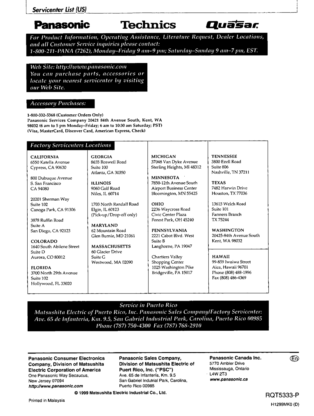 Technics SC-S2350 manual 