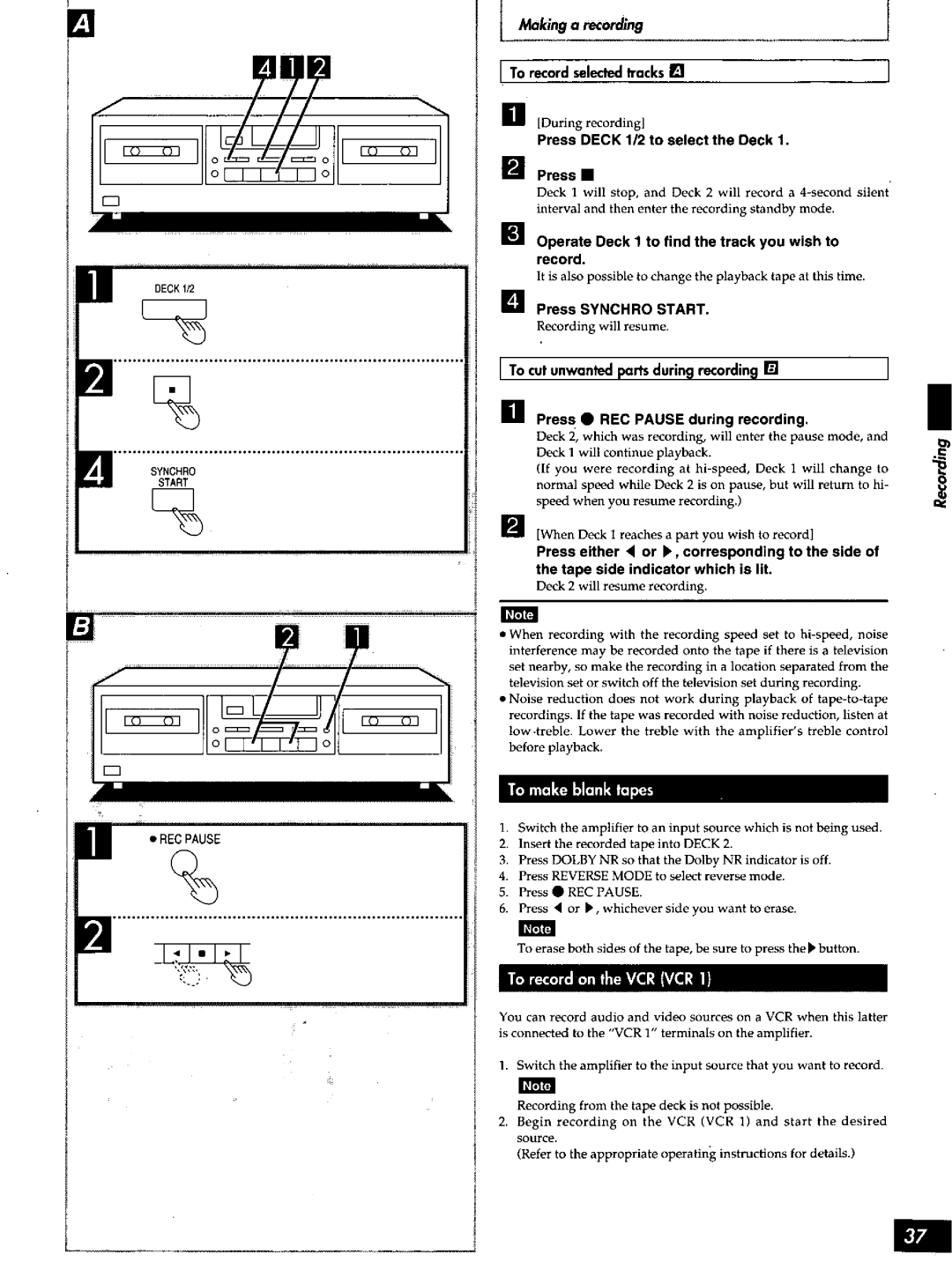 Technics SD-S948, SD-S748, SD-S738 manual 