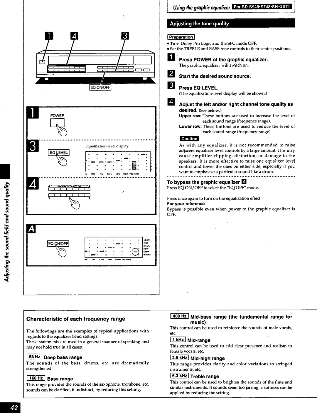 Technics SD-S748, SD-S948, SD-S738 manual 