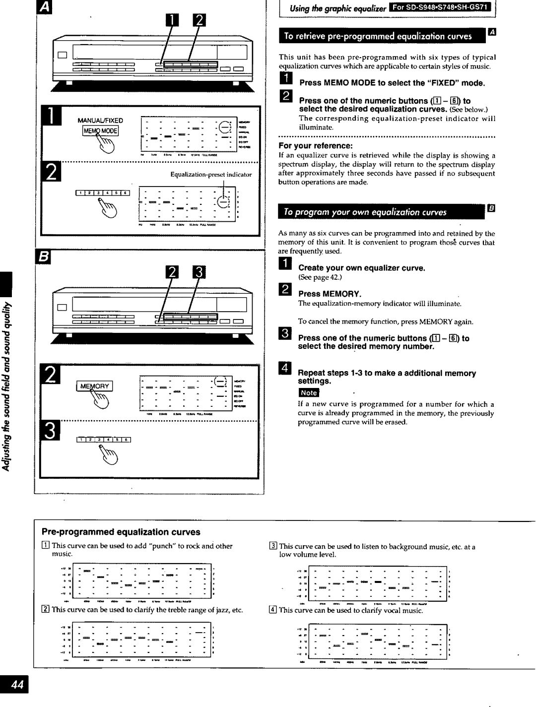 Technics SD-S738, SD-S748, SD-S948 manual 