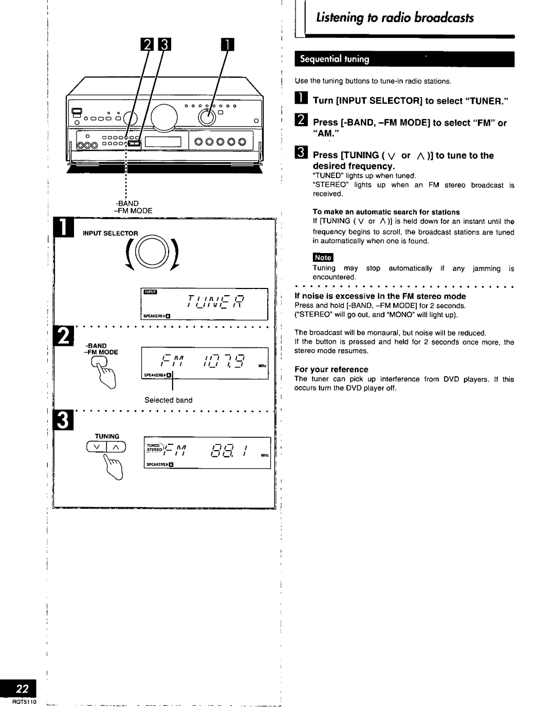 Technics SF-DX7, RQT5110-P manual 