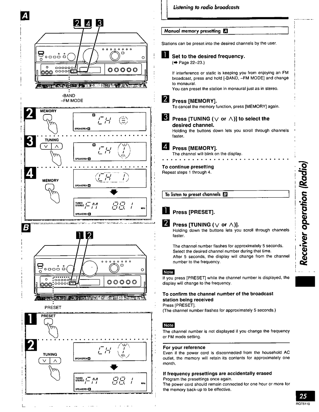 Technics RQT5110-P, SF-DX7 manual 