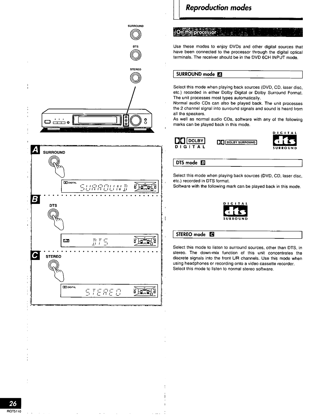 Technics SF-DX7, RQT5110-P manual 