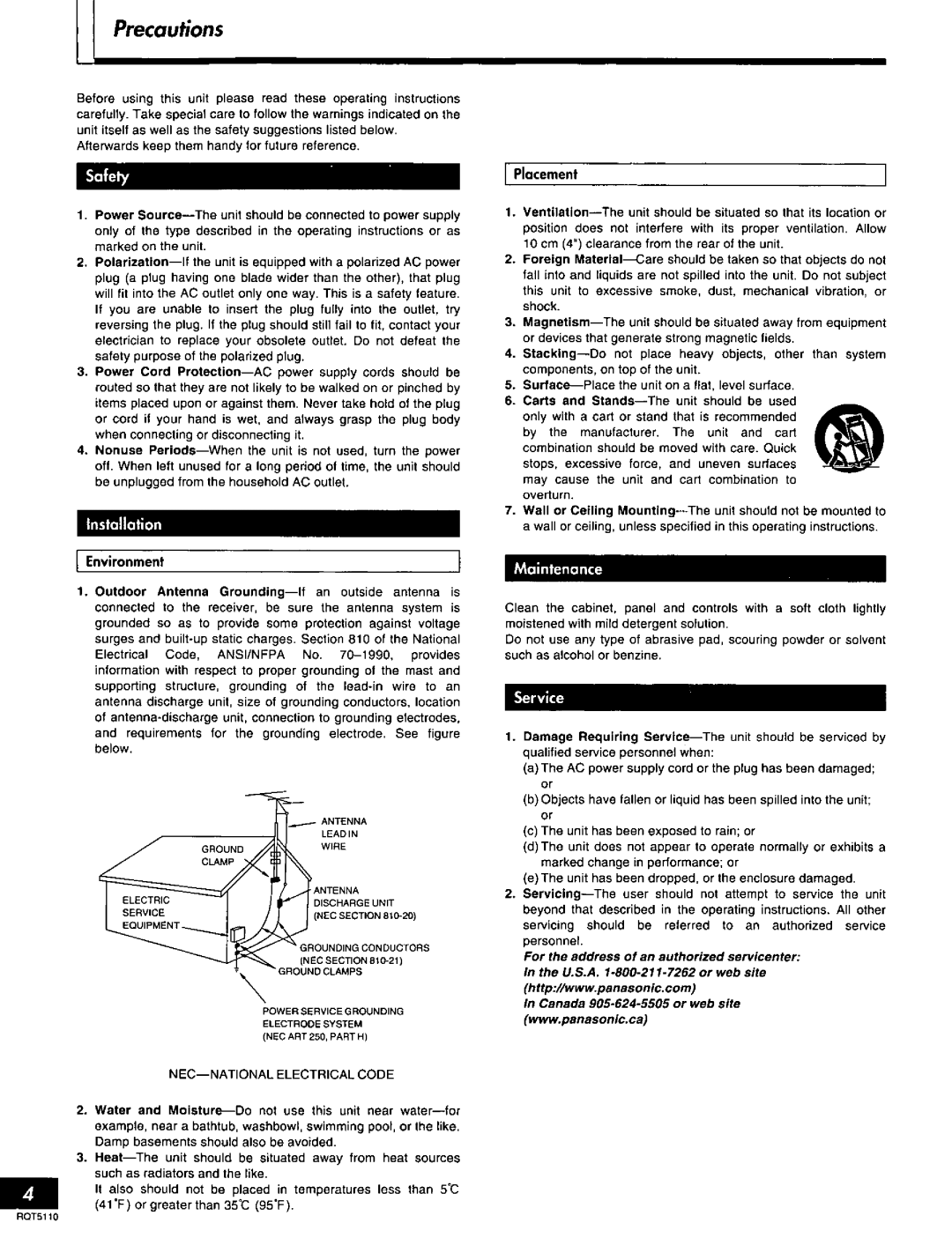 Technics SF-DX7, RQT5110-P manual 