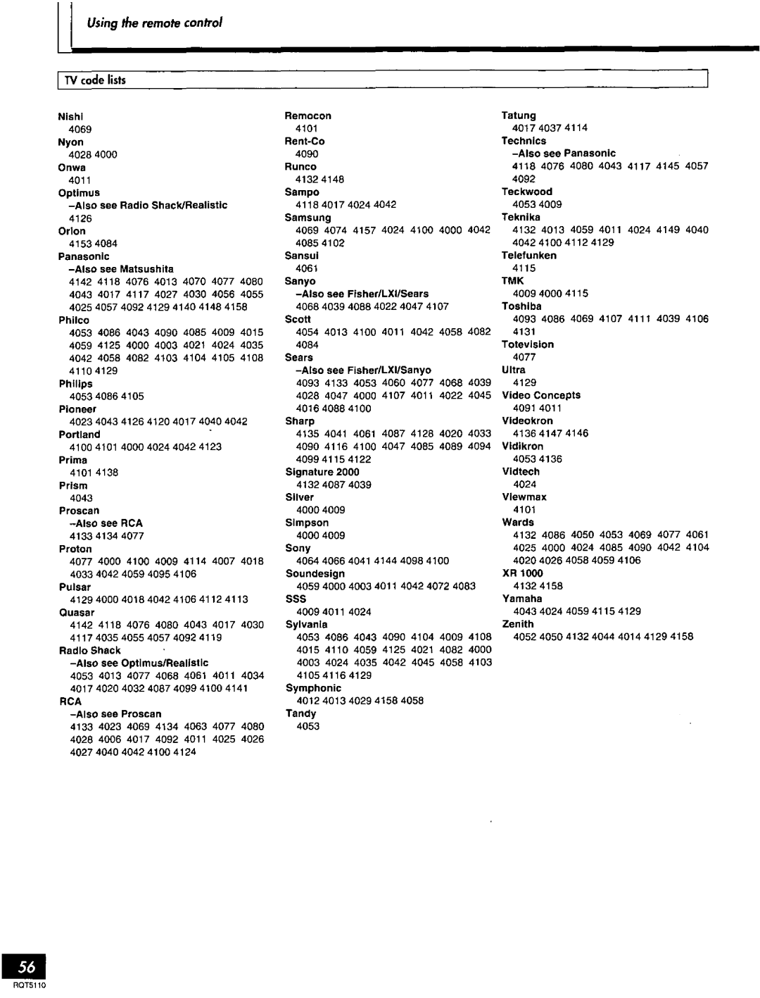 Technics SF-DX7, RQT5110-P manual 